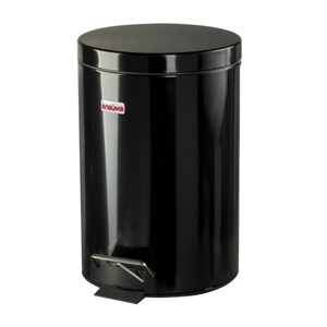 Ведро-контейнер для мусора (урна) с педалью LAIMA "Classic", 12 л, черное, глянцевое, металл, со съемным внутренним ведром, 602850 - фото 2692029