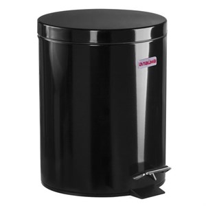 Ведро-контейнер для мусора (урна) с педалью LAIMA "Classic", 5 л, черное, глянцевое, металл, со съемным внутренним ведром, 604943 - фото 2694805