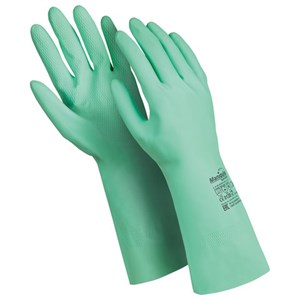 Перчатки латексные MANIPULA "Контакт", хлопчатобумажное напыление, размер 8-8,5 (M), зеленые, L-F-02 - фото 2696152