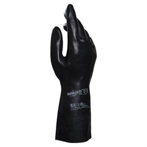 Перчатки латексно-неопреновые MAPA Technic/UltraNeo 420, хлопчатобумажное напыление, размер 7 (S), черные - фото 2697224