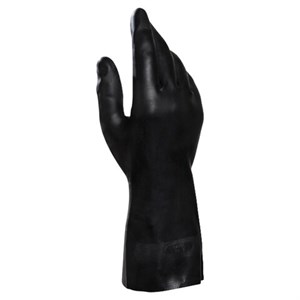 Перчатки латексно-неопреновые MAPA Technic/UltraNeo 401, хлопчатобумажное напыление, размер 7 (S), черные - фото 2697256