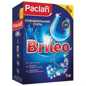 Соль для смягчения воды и удаления накипи в посудомоечных машинах 1 кг PACLAN Brileo, 419150 - фото 2697371