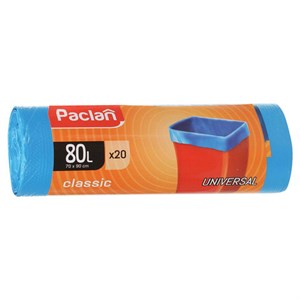 Мешки для мусора 80 л, синие, в рулоне 20 шт., ПНД, 12 мкм, 70х90 см, PACLAN "Classic", 402054 - фото 2697395