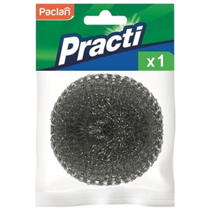 Губка (мочалка) для посуды металлическая, сетчатая, 15 г, PACLAN "Practi Spiro", 408220 - фото 2697414