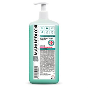 Антисептик-гель для рук спиртосодержащий (70%) с дозатором 1 л MANUFACTOR, дезинфицирующий, N30860 - фото 2699505