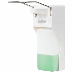 Дозатор локтевой для жидкого мыла и геля-антисептика, с еврофлаконом 1 л, LAIMA, ABS-пластик, 607325, X-2265 - фото 2699655