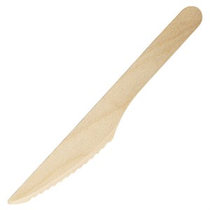 Нож одноразовый деревянный 160 мм, КОМПЛЕКТ 100 шт., БЕЛЫЙ АИСТ, 607575, 59 - фото 2700554
