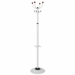 Вешалка-стойка "Квартет-З", 1,79 м, основание 40 см, 4 крючка + место для зонтов, металл, белая - фото 2701021