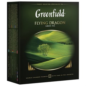 Чай GREENFIELD "Flying Dragon" зеленый, 100 пакетиков в конвертах по 2 г, 0585 - фото 2707117
