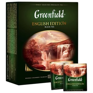 Чай GREENFIELD "English Edition" черный цейлонский, 100 пакетиков в конвертах по 2 г, 1383-09 - фото 2707371
