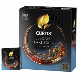 Чай CURTIS "Elegant Earl Grey" черный с бергамотом и цедрой цитрусовых, 100 пакетиков в конвертах по 1,7 г, 101015 - фото 2707641