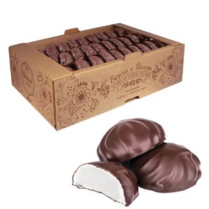 Зефир ЯШКИНО "Ванильный" в шоколадной глазури, 1000 г, картонная коробка, КЗ110 - фото 2708128