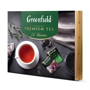 Чай GREENFIELD "Premium Tea Collecton" ассорти 24 вкусов, НАБОР 96 пакетиков, 1782-08 - фото 2708377