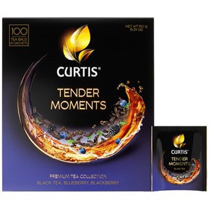 Чай CURTIS "Tender Moments" черный со вкусом ягод и мяты, 100 пакетиков в конвертах по 1,5 г, 102121 - фото 2708410