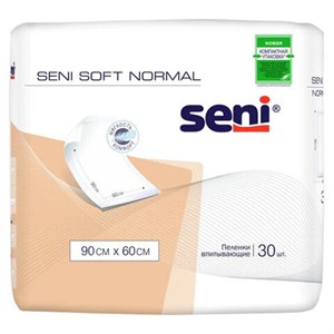 Пеленки 60х90 см, SENI SOFT NORMAL, КОМПЛЕКТ 30 шт., впитывающие, одноразовые, SE-091-SN30-J03 - фото 2709737