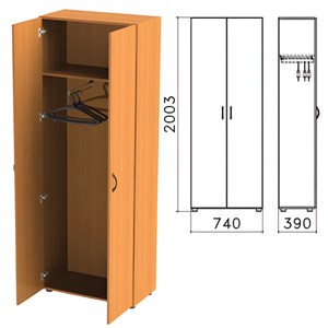 Шкаф для одежды "Фея", 740х390х2000 мм, цвет орех милан, ШФ17.5 - фото 2710061