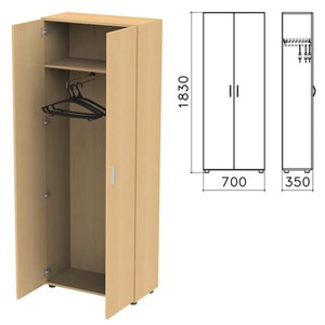Шкаф для одежды "Канц", 700х350х1830 мм, цвет бук невский, ШК40.10 - фото 2710145