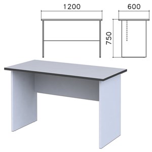 Стол письменный "Монолит", 1200х600х750 мм, цвет серый, СМ21.11 - фото 2710207