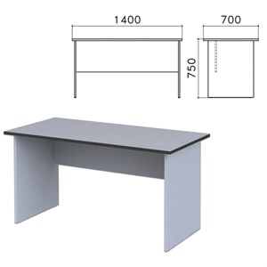 Стол письменный "Монолит", 1400х700х750 мм, цвет серый, СМ2.11 - фото 2710229