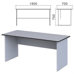 Стол письменный "Монолит", 1600х700х750 мм, цвет серый, СМ3.11 - фото 2710245
