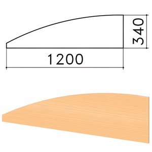 Экран-перегородка "Монолит", 1200х16х340 мм, БЕЗ ФУРНИТУРЫ (код 640237), бук бавария, ЭМ20.1 - фото 2710439