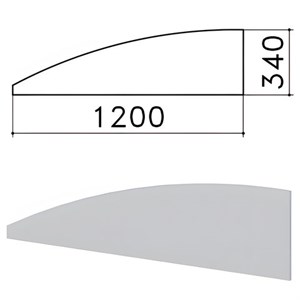 Экран-перегородка "Монолит", 1200х16х340 мм, БЕЗ ФУРНИТУРЫ (код 640237), серый, ЭМ20.11 - фото 2710442