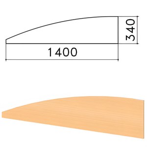 Экран-перегородка "Монолит", 1400х16х340 мм, БЕЗ ФУРНИТУРЫ (код 640237), бук бавария, ЭМ21.1 - фото 2710443