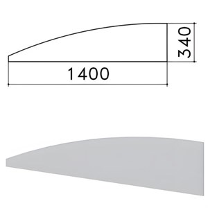 Экран-перегородка "Монолит", 1400х16х340 мм, БЕЗ ФУРНИТУРЫ (код 640237), серый, ЭМ21.11 - фото 2710444