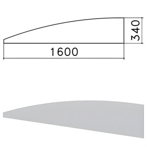 Экран - перегородка "Монолит", 1600х16х340 мм, БЕЗ ФУРНИТУРЫ (код 640237), серый, ЭМ22.11 - фото 2710455