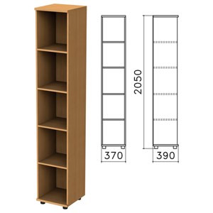 Шкаф (стеллаж) "Монолит", 370х390х2050 мм, 4 полки, цвет бук бавария, КМ45.1 - фото 2710461
