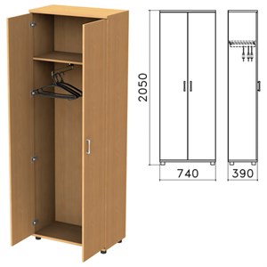 Шкаф для одежды "Монолит", 740х390х2050 мм, цвет бук бавария, ШМ49.1 - фото 2710467