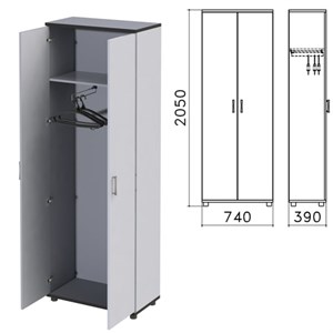 Шкаф для одежды "Монолит", 740х390х2050 мм, цвет серый, ШМ49.11 - фото 2710470