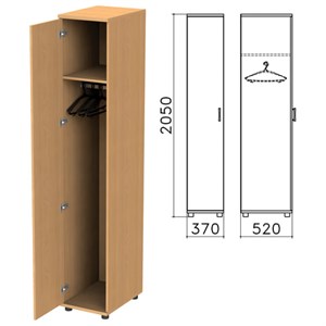 Шкаф для одежды "Монолит", 370х520х2050 мм, цвет бук бавария, ШМ52.1 - фото 2710476