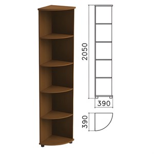 Шкаф (стеллаж) угловой "Монолит", 390х390х2050 мм, 4 полки, цвет орех гварнери, УМ46.3 - фото 2710487