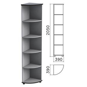 Шкаф (стеллаж) угловой "Монолит", 390х390х2050 мм, 4 полки, цвет серый, УМ46.11 - фото 2710488