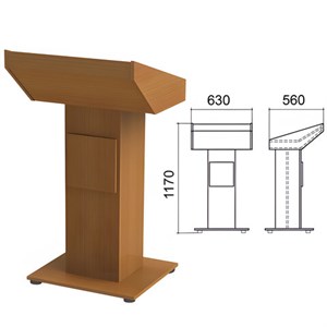 Трибуна кафедра напольная "Монолит", 630х560х1170 мм, цвет орех гварнери, ТЛ03.3 - фото 2710509