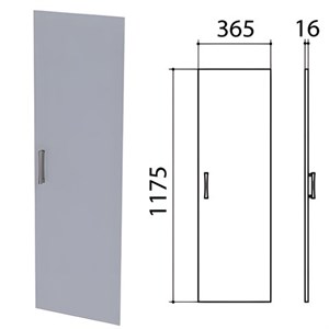 Дверь ЛДСП средняя "Монолит", 365х16х1175 мм, цвет серый, ДМ42.11 - фото 2710515