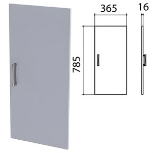 Дверь ЛДСП низкая "Монолит", 365х16х785 мм, цвет серый, ДМ41.11 - фото 2710518