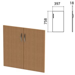 Дверь ЛДСП низкая "Этюд", комплект 2 шт., 397х18х758 мм, бук бавария, 400006-55 - фото 2710612