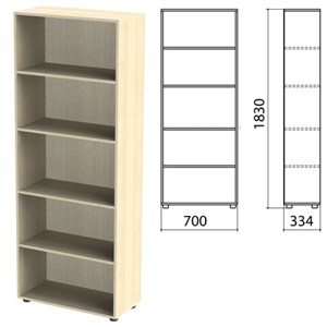 Шкаф (стеллаж) "Канц" 700х330х1830 мм, 4 полки, цвет дуб молочный, ШК31.15 - фото 2710775