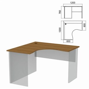 Стол компактный ЧАСТЬ 1 "Арго", 1200х1200х760 мм, левый, орех, А-203.60 - фото 2711010