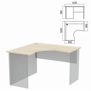 Стол компактный ЧАСТЬ 1 "Арго", 1200х1200х760 мм, левый, ясень шимо, А-203.60 - фото 2711012