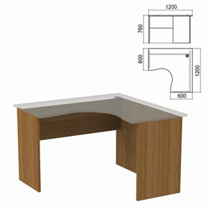 Стол компактный ЧАСТЬ 2 "Арго", 1200х1200х760 мм, правый, орех, А-203.60 - фото 2711018
