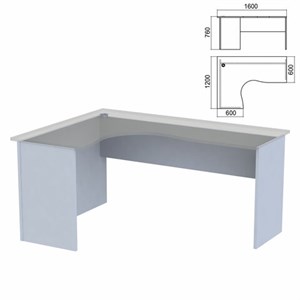 Стол компактный ЧАСТЬ 2 "Арго", 1600х1200х760 мм, левый, серый - фото 2711041