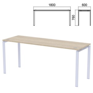 Столешница стола на металлокаркасе "Арго", 1800х600х760 мм, ясень шимо - фото 2711172