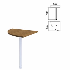 Стол приставной угловой "Арго", 600х600 мм, БЕЗ ОПОРЫ, орех - фото 2711244