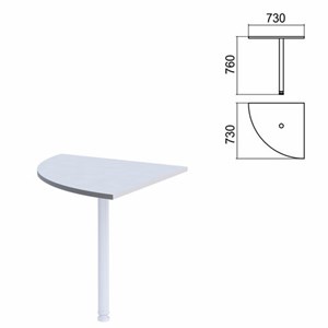 Стол приставной угловой "Арго", 730х730 мм, БЕЗ ОПОРЫ, серый - фото 2711248