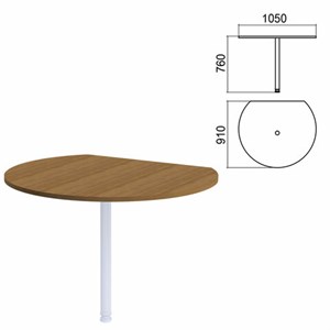 Стол приставной полукруг "Арго", 1050х910 мм, БЕЗ ОПОРЫ, орех - фото 2711252