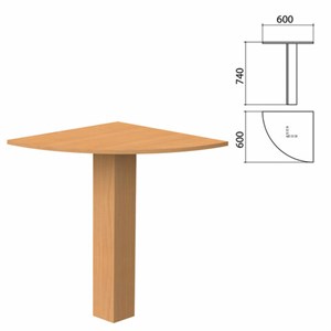 Стол приставной угловой "Бюджет", 600х600х740 мм, груша ароза, 402664-336 - фото 2711974