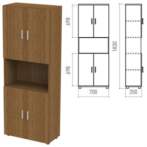 Шкаф полузакрытый "Канц", 700х350х1830 мм, цвет орех пирамидальный (КОМПЛЕКТ) - фото 2720076